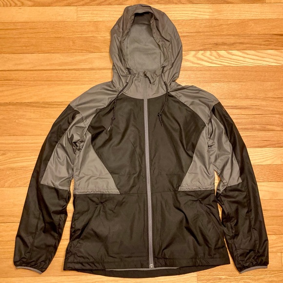 NWT Columbia Black and Grey Lined Windbreaker - Picture 1 of 5